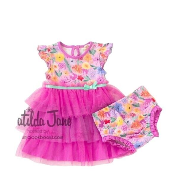 Matilda Jane “Wide Awake Frenchie” Dress Infant Girl Size 3 - 6 month Excellent - Picture 3 of 8